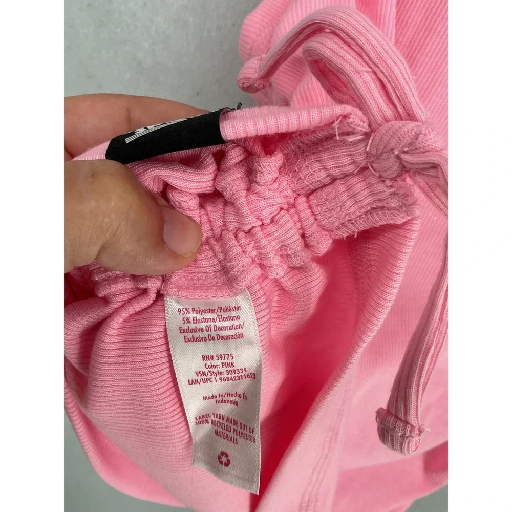 Justice Girls Tank Top Cinch Side Ribbed Pink Sport Club M 10